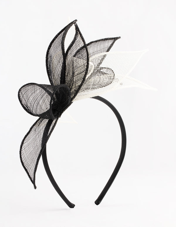 Black & White Petal Sinamay Fascinator