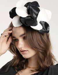 Black & White Faux Leather Petal Headband - link has visual effect only