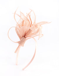 Blush Petal Looped Mesh Sinamay Fascinator - link has visual effect only