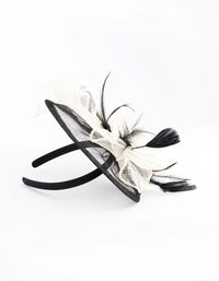 Black & White Sinamay Feathered Fascinator - link has visual effect only