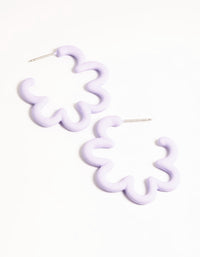 Lilac Squiggle Hoop Earrings - link has visual effect only