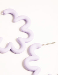 Lilac Squiggle Hoop Earrings - link has visual effect only