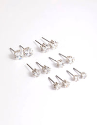 Cubic Zirconia Star & Square Earrings 6-Pack - link has visual effect only