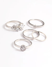 Silver Statement Cluster Ring 5-Pack - link has visual effect only