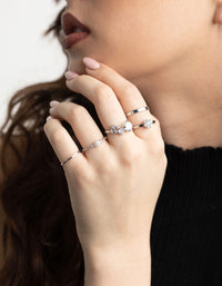 Silver Statement Cluster Ring 5-Pack - link has visual effect only