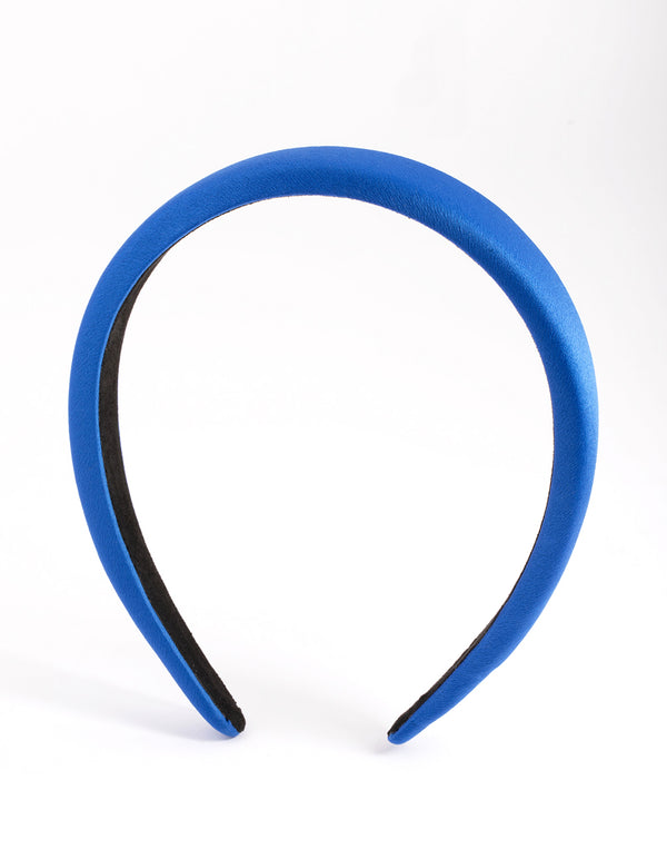 Blue Thin Satin Headband