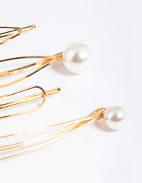 Gold Pearl Teardrop Clip 4-Pack - link has visual effect only