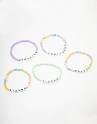 Kids Bead Brave Word Stretch Bracelet 5-Pack - link has visual effect only