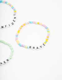 Kids Bead Brave Word Stretch Bracelet 5-Pack - link has visual effect only