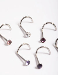 Surgical Steel Basic 6-Pack Nose Studs - link has visual effect only