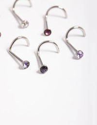 Surgical Steel Basic 6-Pack Nose Studs - link has visual effect only