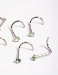 Surgical Steel Basic 6-Pack Nose Studs - link has visual effect only