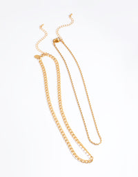 Waterproof Gold Plated Stainless Steel Twist Chain Double Layer Necklace - link has visual effect only