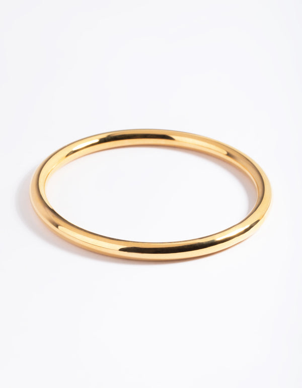 Waterproof Gold Plated Stainless Steel Statement Round Bangle