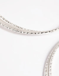 Silver 60mm Textured Twist Hoop Earrings - link has visual effect only