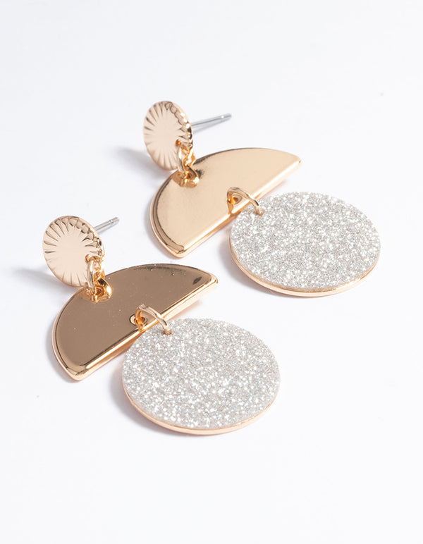 Glitter Triple Drop Earrings