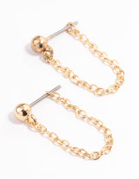 Gold Ball Chain Front & Back Earrings - link has visual effect only