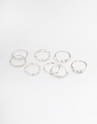 Silver Diamante Row Mix Ring 8-Pack - link has visual effect only