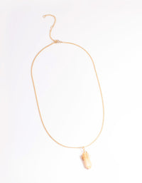 Gold Orange Wire Wrap Shard Necklace - link has visual effect only