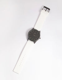 White Large Basic Silicone Watch - link has visual effect only