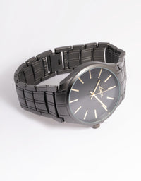 Black Basic Detail Link Watch - link has visual effect only