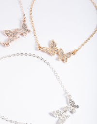 Mixed Metal Pave Butterfly Bracelet Pack - link has visual effect only