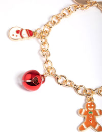 Kids Gold Gingerbread Charm Bracelet - link has visual effect only