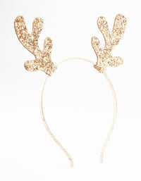 Kids Fabric Glitter Mini Antler Headband - link has visual effect only