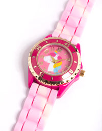 Kids Pink Unicorn Silicone Strap Watch - link has visual effect only