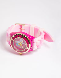 Kids Pink Unicorn Silicone Strap Watch - link has visual effect only