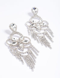 Silver Statement Glam Drop Earrings - link has visual effect only