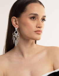 Silver Statement Glam Drop Earrings - link has visual effect only