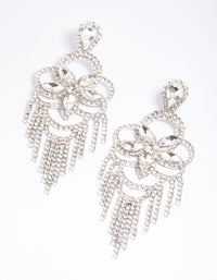 Silver Statement Glam Drop Earrings - link has visual effect only