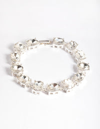 Silver Mix Facet Oval Stone Bracelet - link has visual effect only