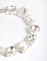 Silver Mix Facet Oval Stone Bracelet - link has visual effect only