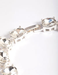 Silver Mix Facet Oval Stone Bracelet - link has visual effect only