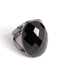 Gun Metal Facet Statement Oval Ring - link has visual effect only