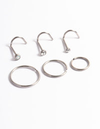 Titanium Cubic Zirconia & Oval Nose 6-Pack - link has visual effect only