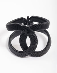 Black Textured Ovalap Cuff Bangle - link has visual effect only