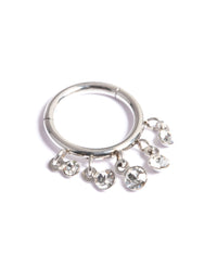 Surgical Steel Cubic Zirconia Charm Clicker - link has visual effect only