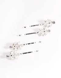 Silver Diamante Cluster Clips 4-Pack - link has visual effect only