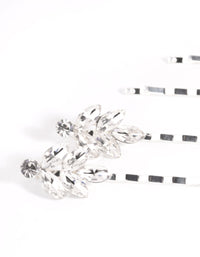 Silver Diamante Cluster Clips 4-Pack - link has visual effect only