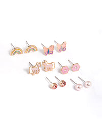 Kids Unicorn Garden Stud Earrings 6-Pack - link has visual effect only