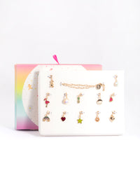 Kids Gold Charm Bracelet 12-Day Advent Calendar - link has visual effect only