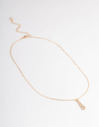 Gold Graduated Diamante Pendant Necklace - link has visual effect only