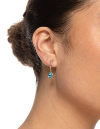 Aqua Diamante Pear Drop Earrings - link has visual effect only