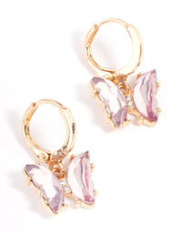 Small Purple Butterfly Huggie Earrings - link has visual effect only