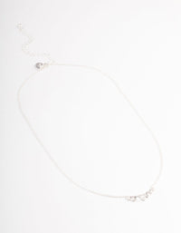 Silver Diamante Curve Bar Necklace - link has visual effect only