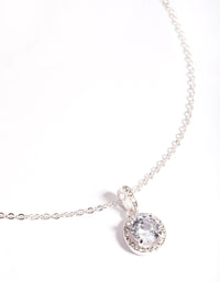 Silver Pretty Diamante Pendant Necklace - link has visual effect only