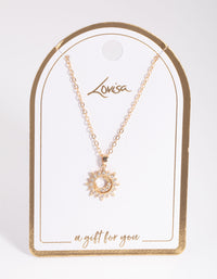 Gold Dainty Sunray Necklace - link has visual effect only